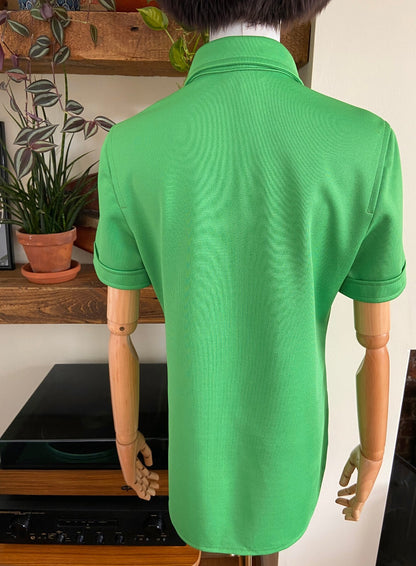 Vintage 1970s Bright Green Dagger Collar Shirt