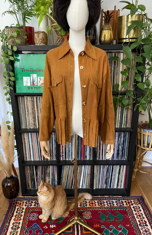Vintage 1980s Tan Suede Lightweight Jacket