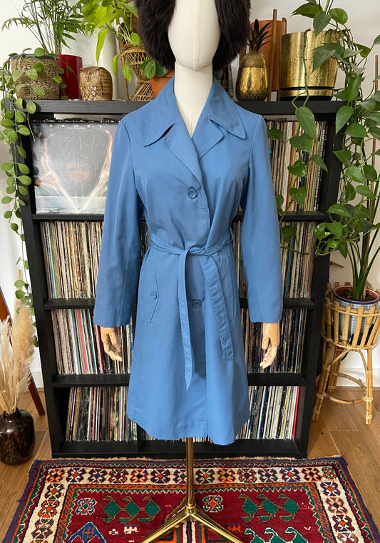 Vintage 1970s Blue Fashionwise Raincoat