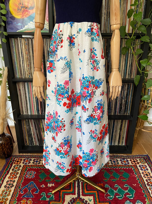 Vintage 1970s Strappy Floral Maxi Dress