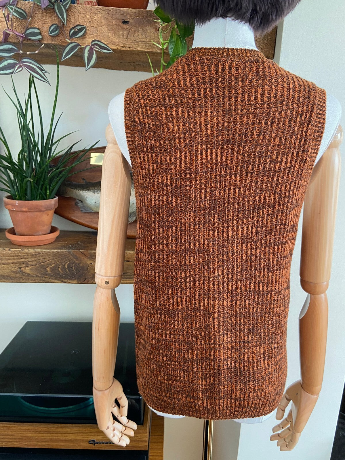 Vintage 1970s Brown Sleeveless Sweater Vest