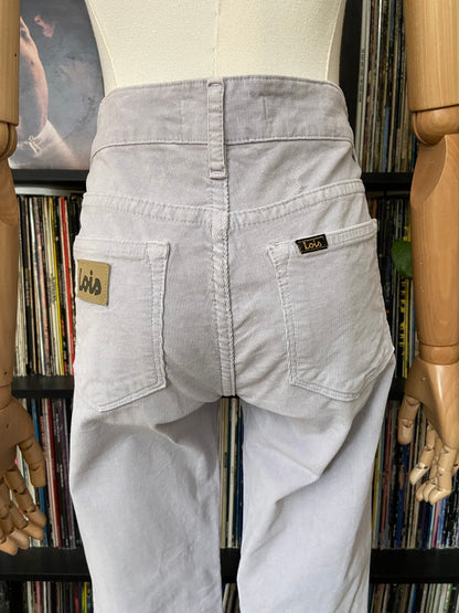Lois Lilac Corduroy Flared Trousers W26
