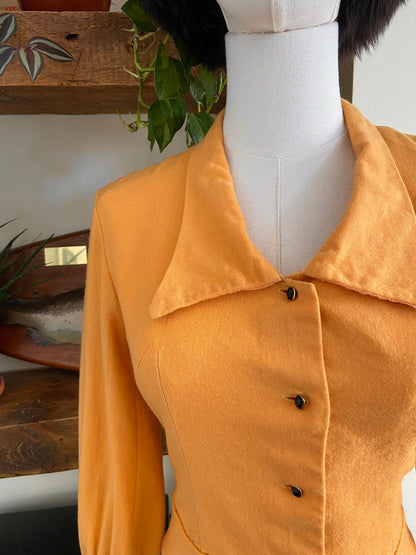 Vintage 1970s Does 1940s Apricot Cropped Jacket