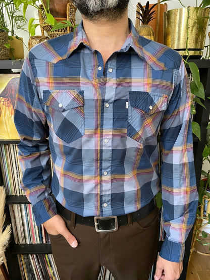 Vintage 90s Dusty Navy Levi's Western Shirt