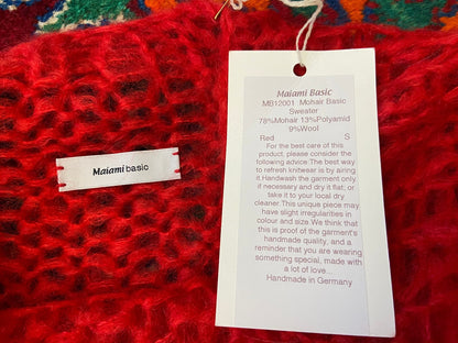 Maiami Red Loose Knit Handmade Mohair Jumper