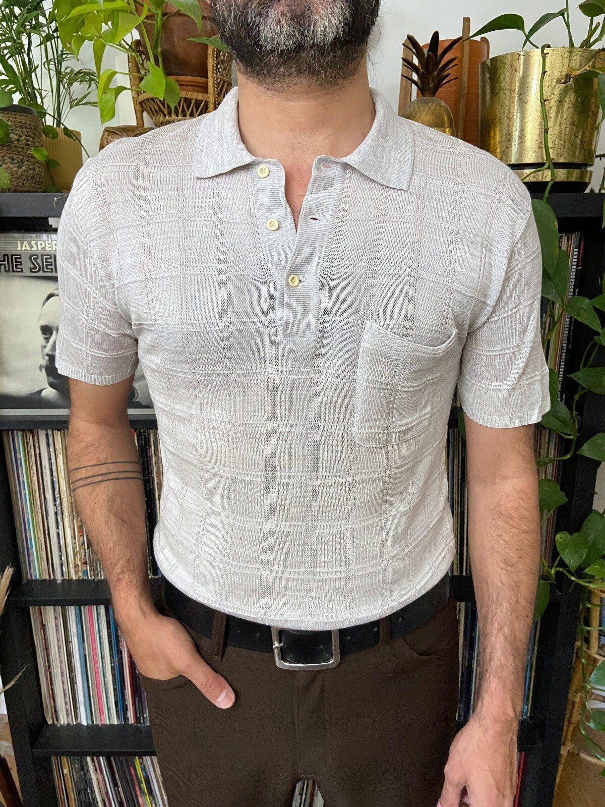 Vintage 1970s Japanese Knit Polo Top