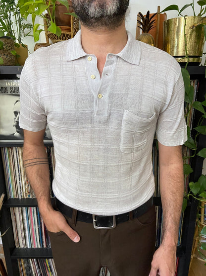 Vintage 1970s Japanese Knit Polo Top