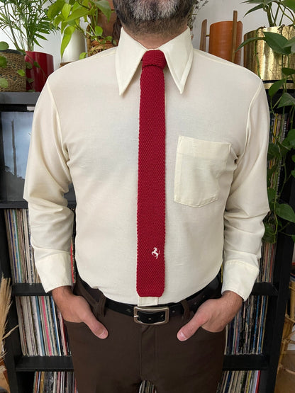 Vintage 1970s Red Ferrari Knit Tie