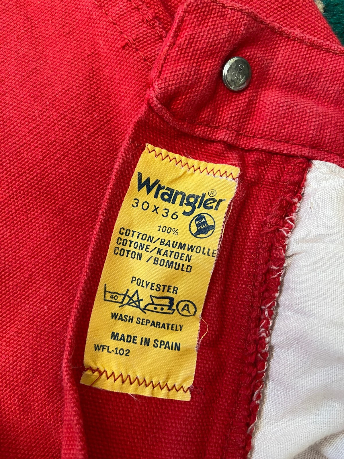 Vintage 1970s Red Wrangler Bluebell Jeans W27