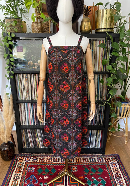 Vintage 1970s Retro Print Slip Dress