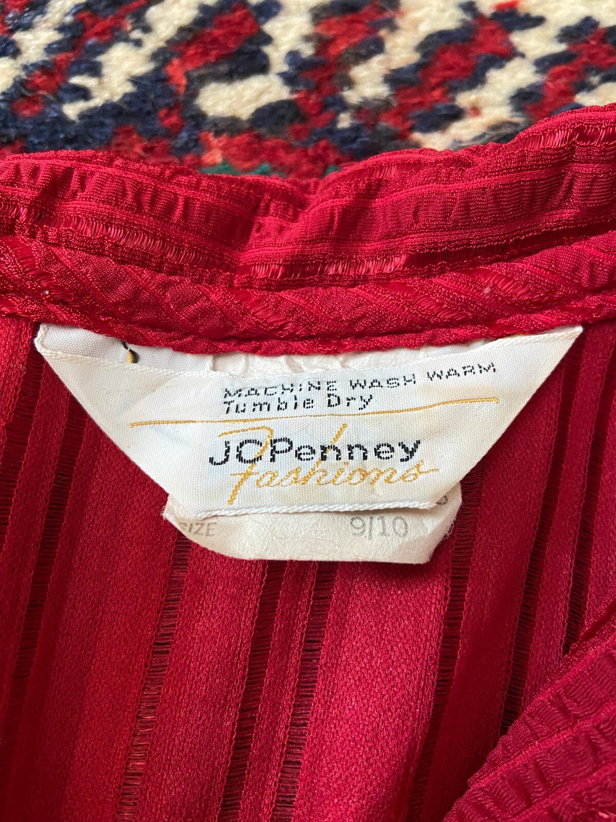 Vintage 1970s Burgundy JC Penney Dress