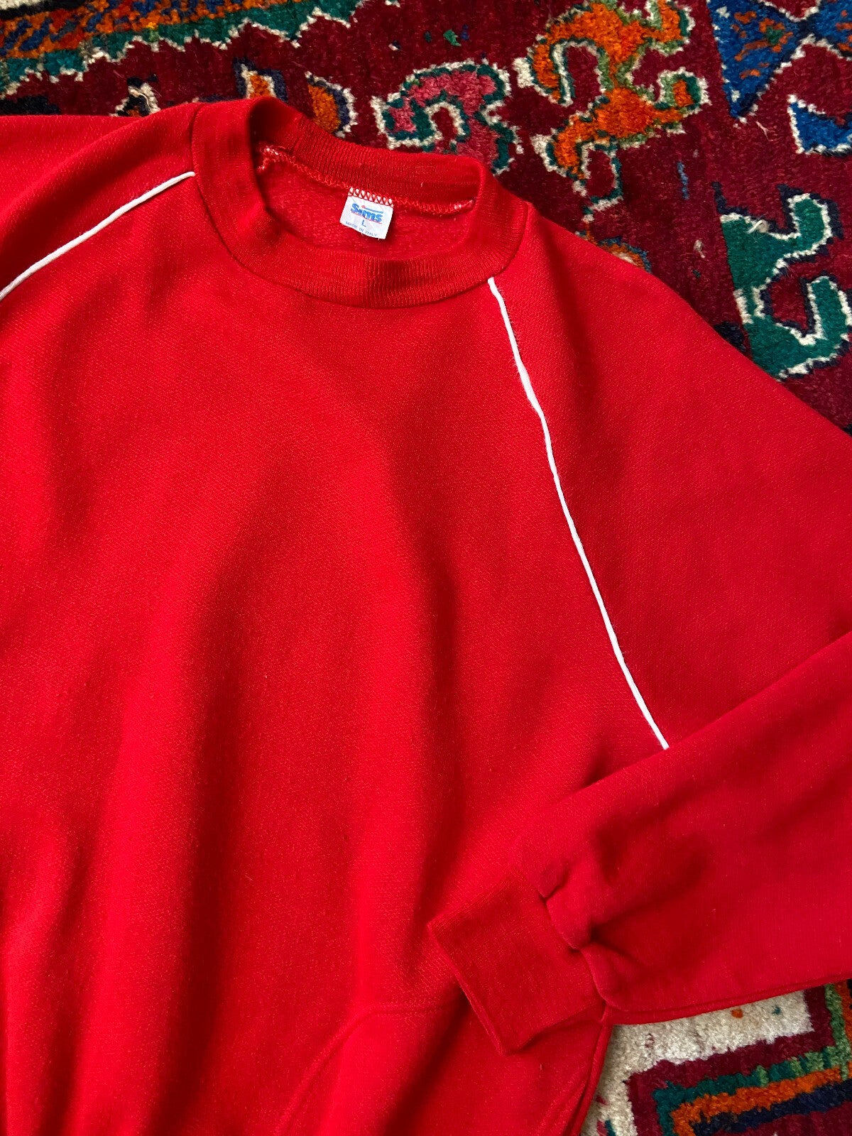 Vintage 1970s Red Sports Sweater