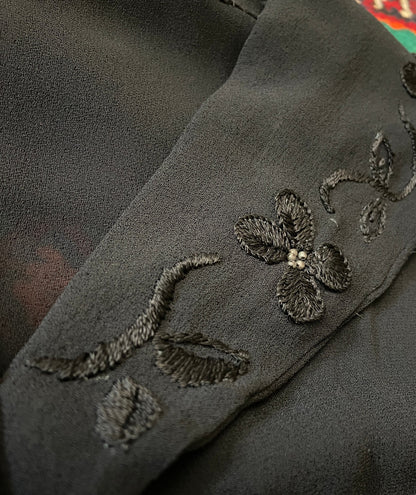 Vintage 1940s Black Beaded Sailor Collar Dress