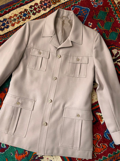 Vintage 1970s Beige Safari Leisure Jacket