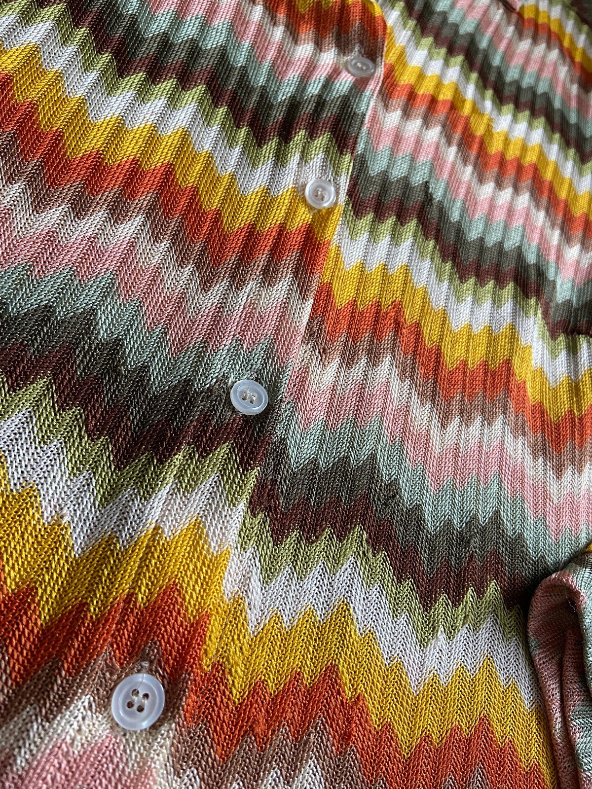 Vintage Multicoloured Chevron Knit Shirt