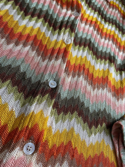 Vintage Multicoloured Chevron Knit Shirt