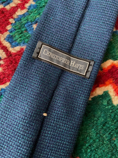 Vintage American 1970s Blue Wool Tie
