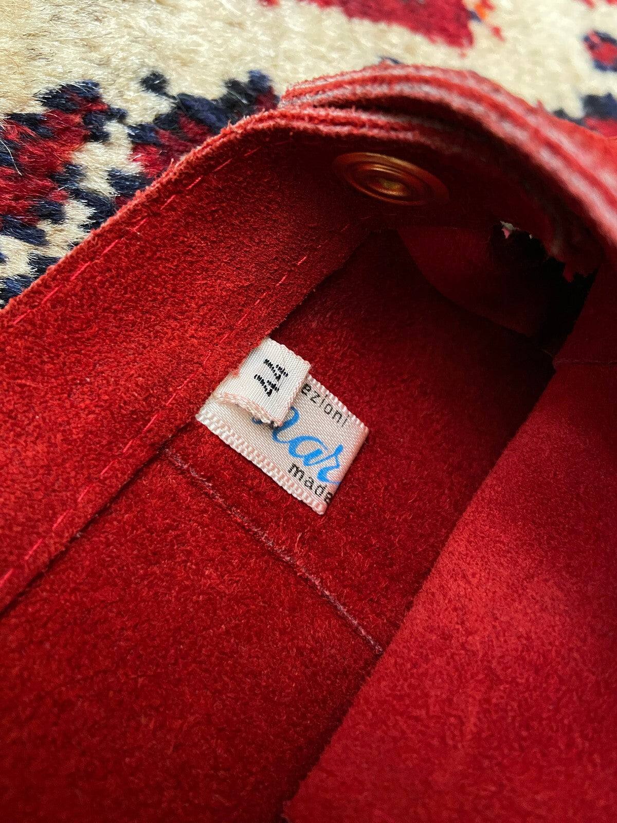 Vintage 1970s Red Suede Fringed Mini Skirt