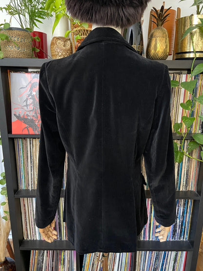 Vintage 1970s Black Richard Shops Velvet Blazer