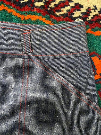 Vintage 1970s Denim A-Line Skirt
