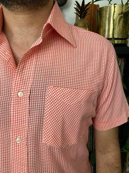 Vintage 1970s Red & White Fine Check Shirt