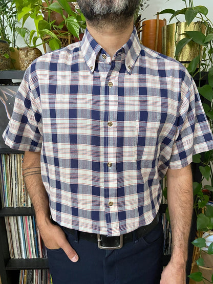 Vintage XL 1980s Par Four Checked Golf Shirt