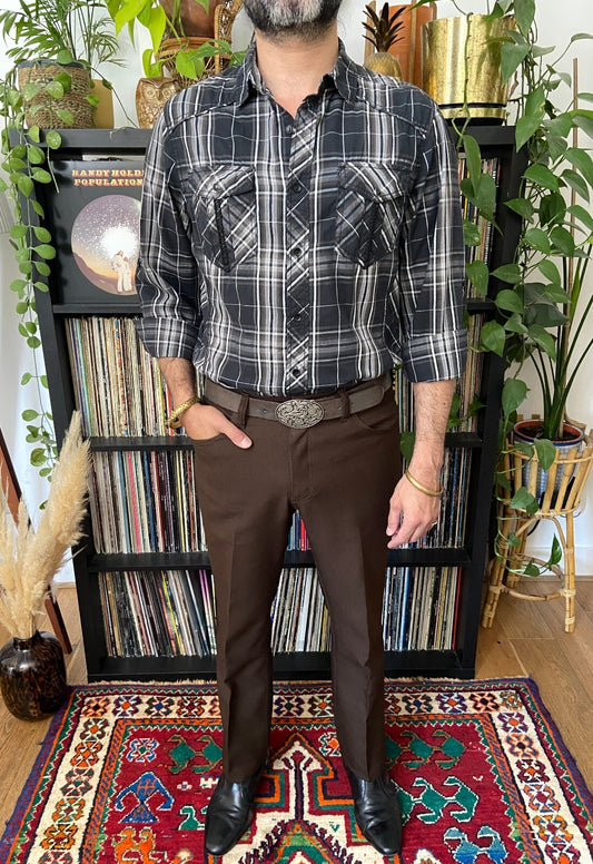 Vintage 90s Black Western Shirt