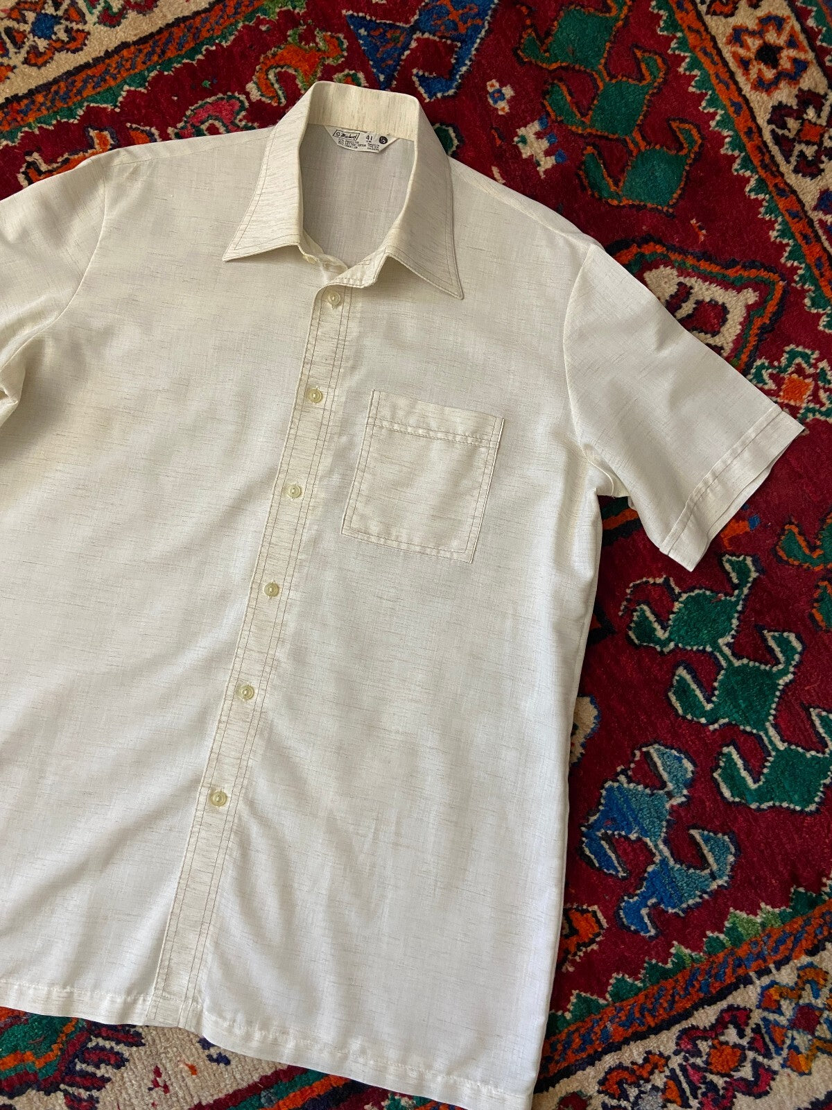 Vintage 1970s Beige St Michael Shirt