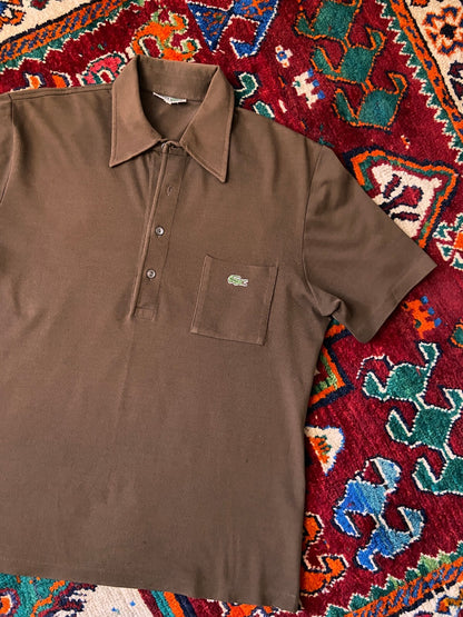 Vintage 1970s Brown Lacoste Polo Top