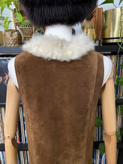 Vintage 1970s Brown Suede Penny Lane Vest