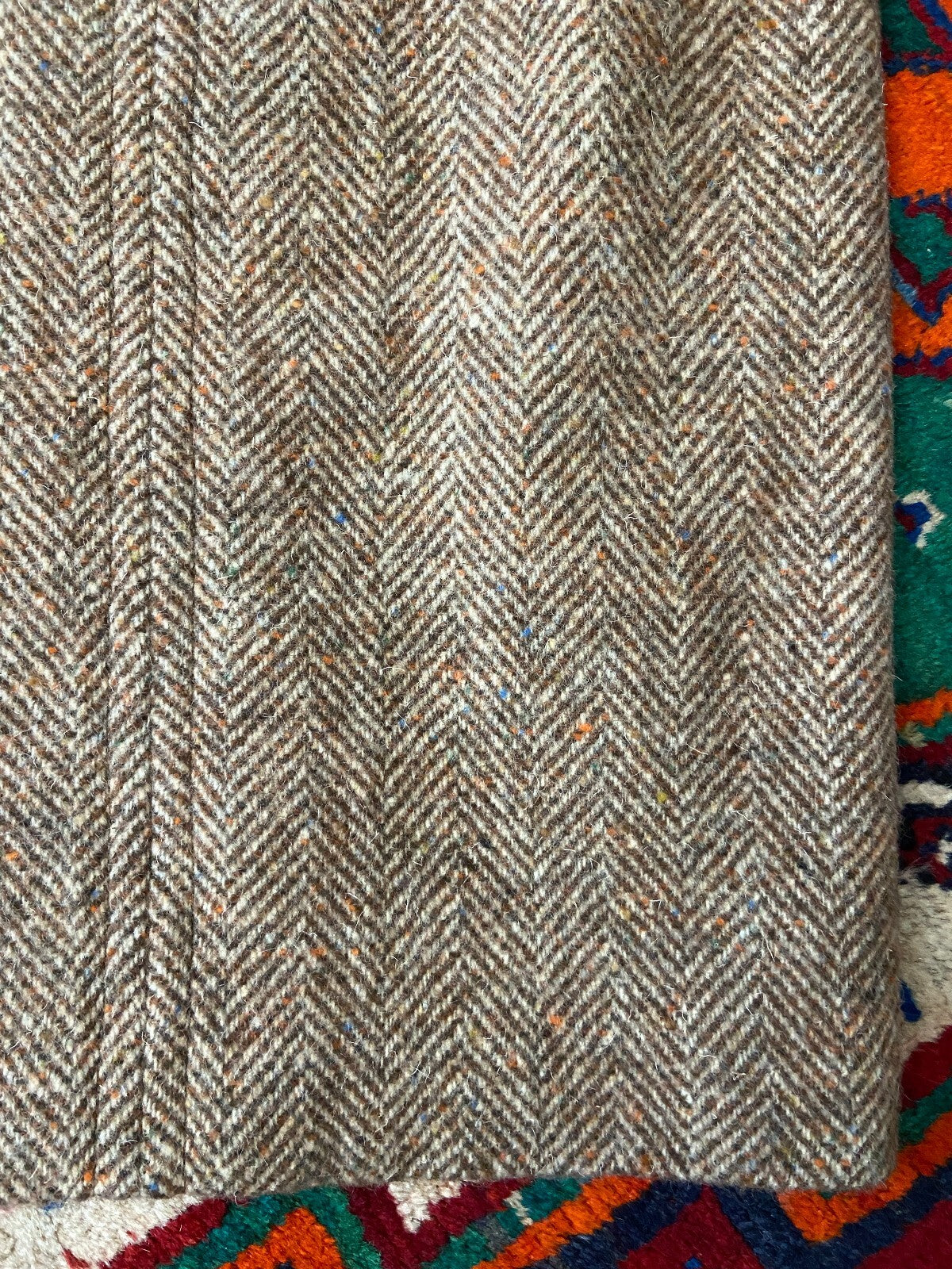 Vintage 1970s Beige Tweed Pencil Skirt
