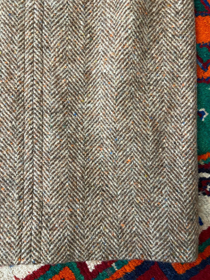 Vintage 1970s Beige Tweed Pencil Skirt