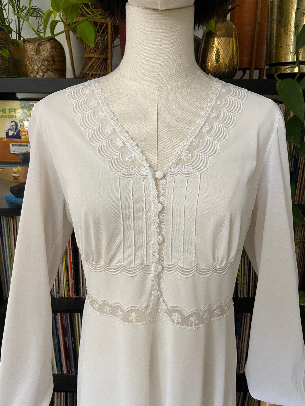 Vintage 1970s Button Up Night Dress