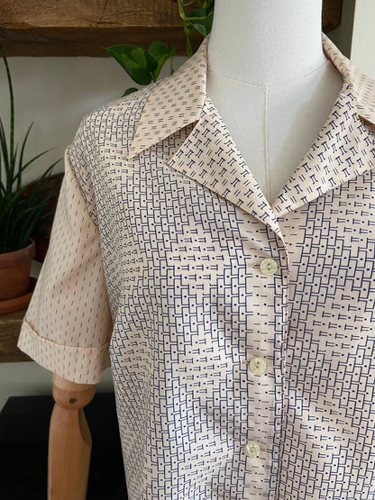 Vintage 1980s Peach Italian Short Sleeve Shirt