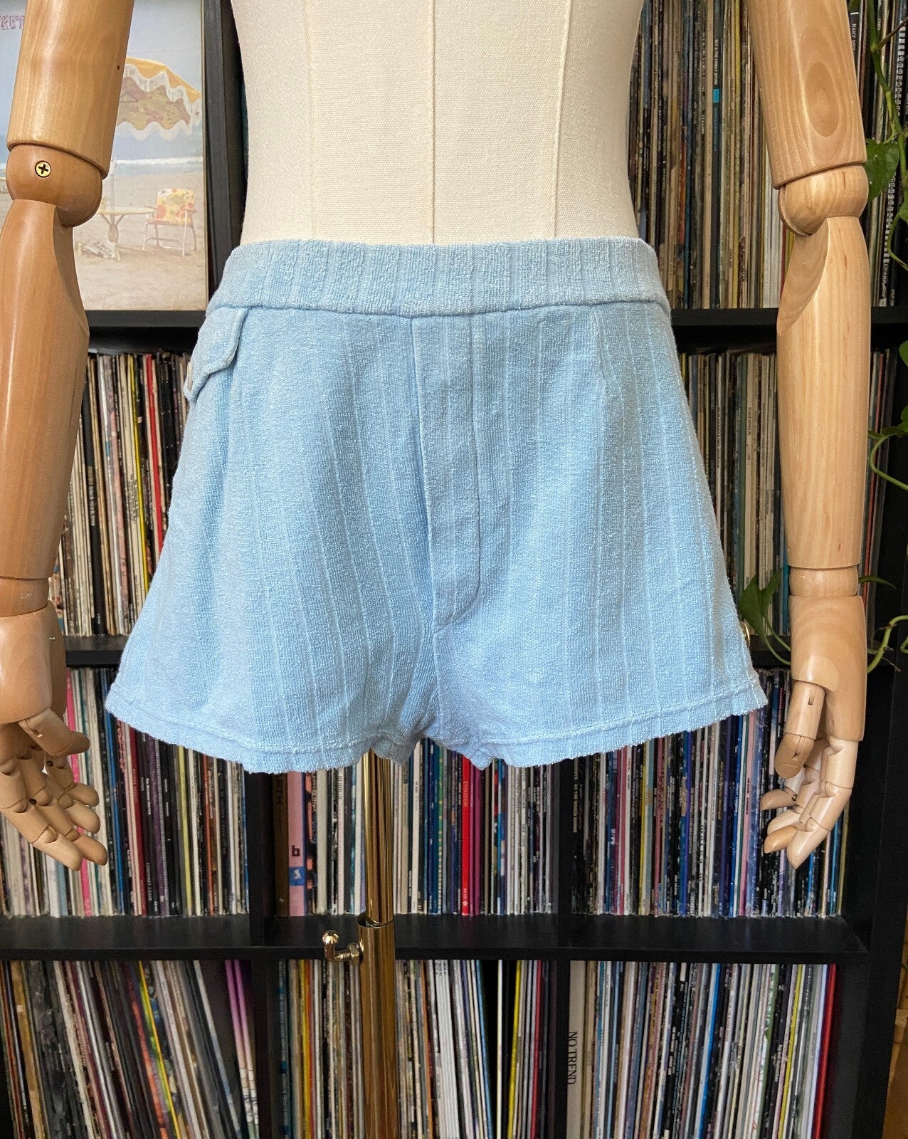 Vintage 1970s Pale Blue Terry Shorts
