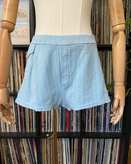Vintage 1970s Pale Blue Terry Shorts