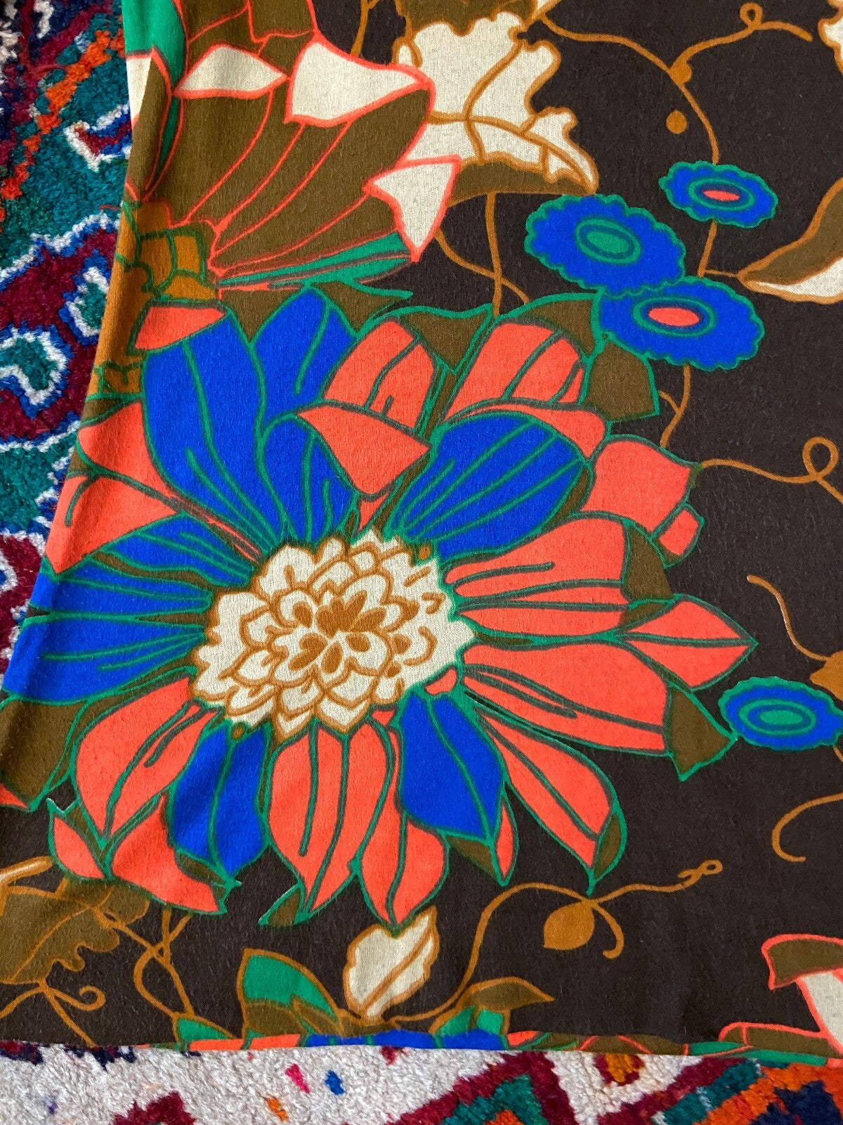 Vintage 1960s Psychedelic Print Tunic Top/Micro Mini