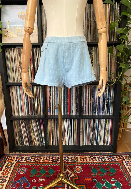 Vintage 1970s Pale Blue Terry Shorts