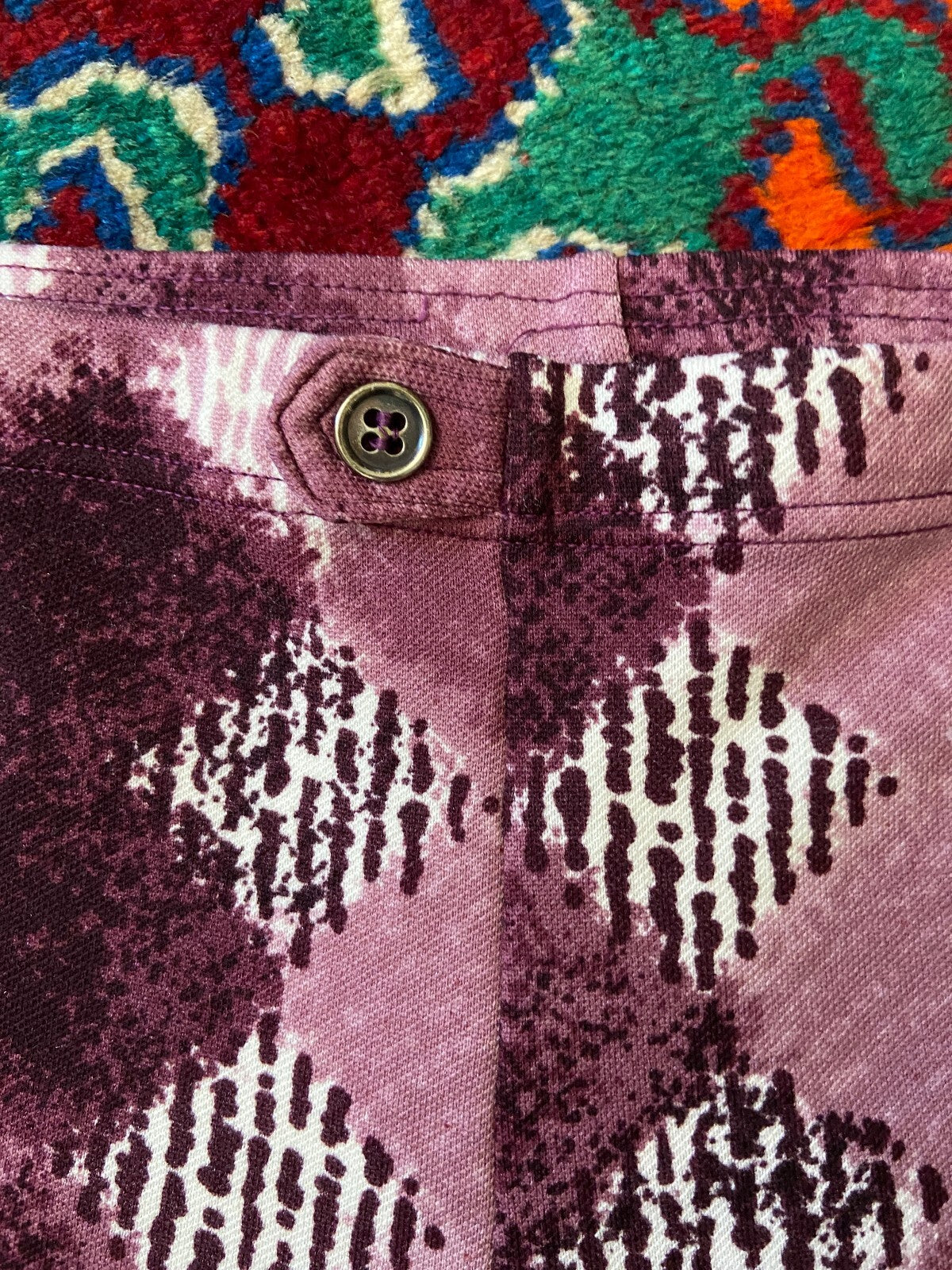 Vintage 1970s Purple & White Seamed Swim Shorts