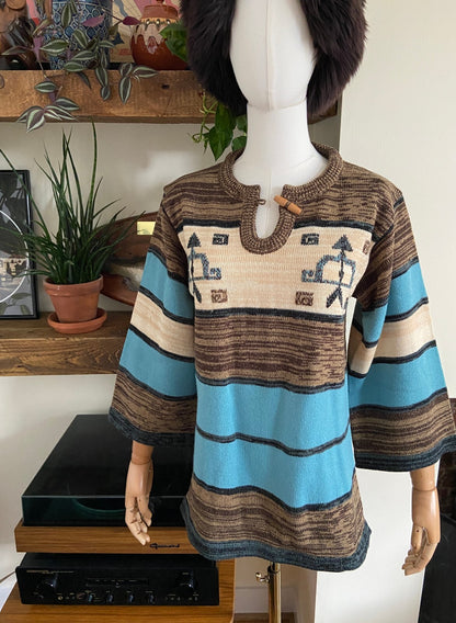 Vintage 1970s Southwestern Space Dye Jumper