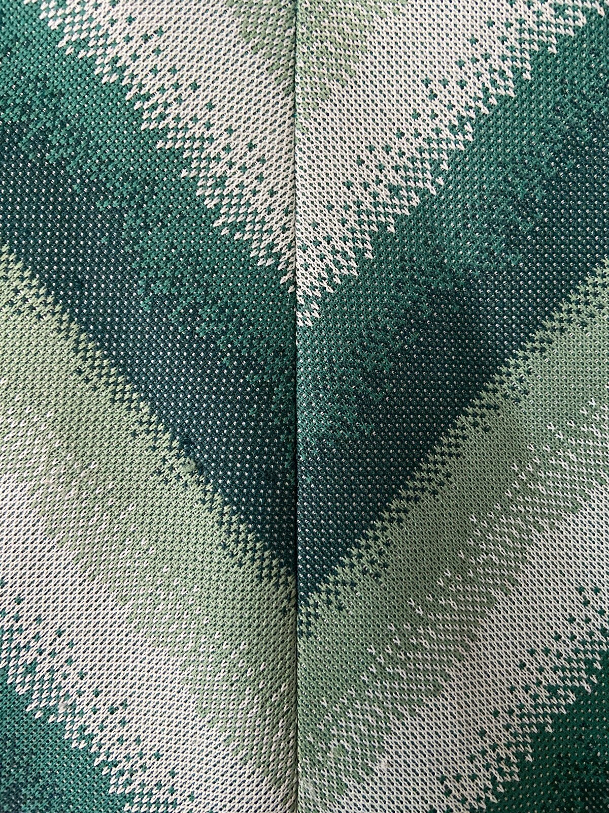Vintage 1970s Green Chevron Knit Dress
