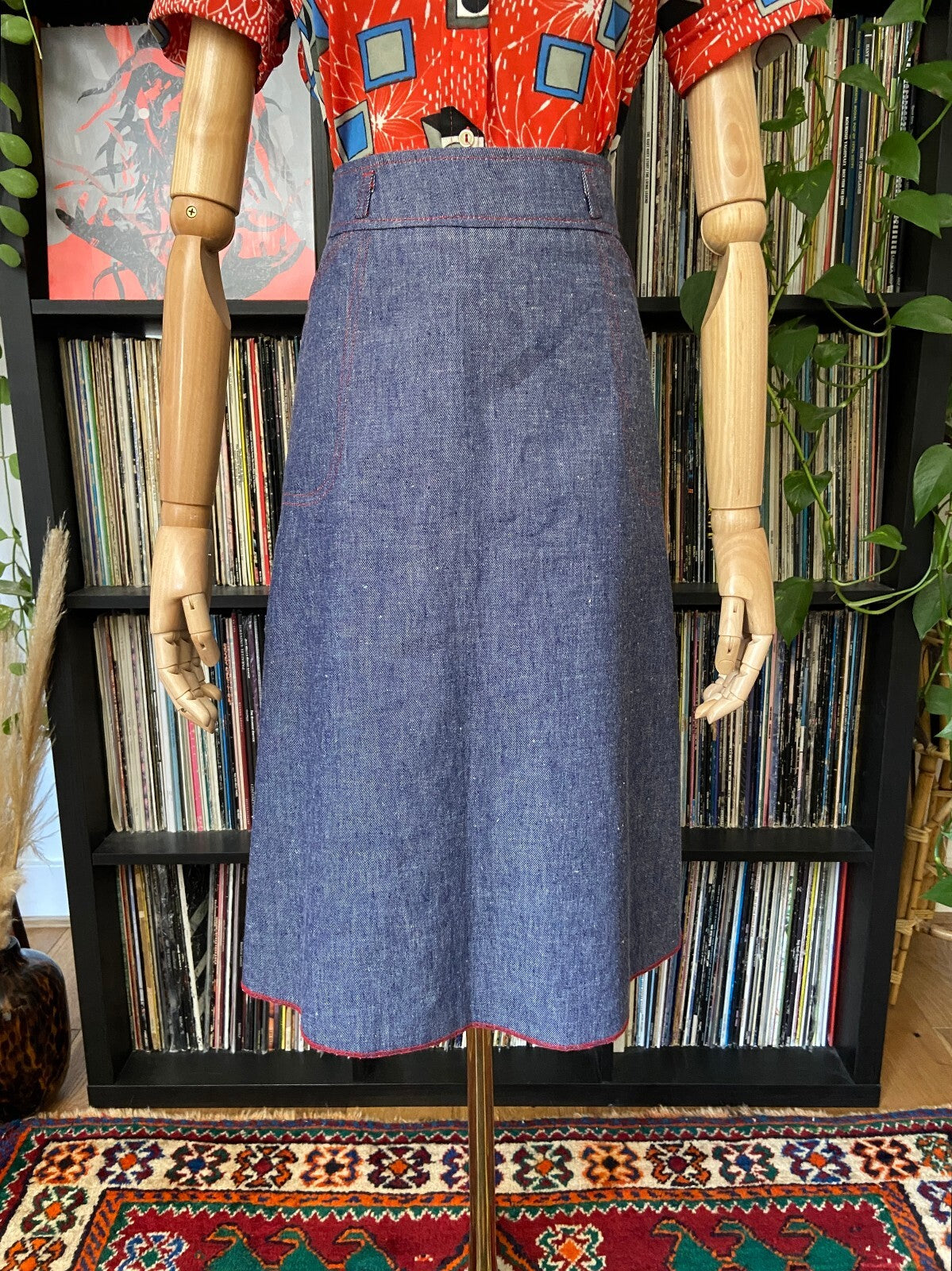 Vintage 1970s Denim A-Line Skirt