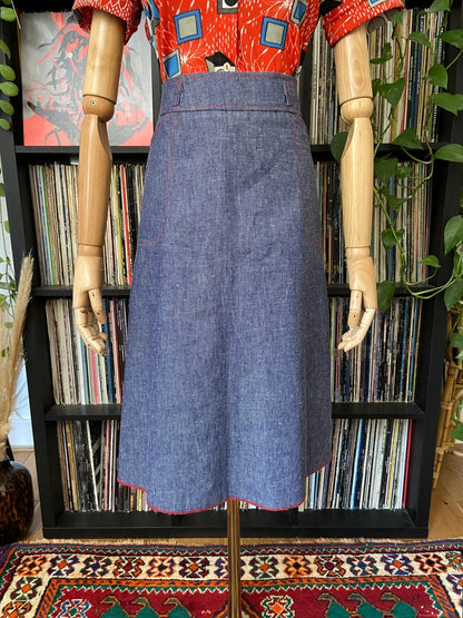Vintage 1970s Denim A-Line Skirt