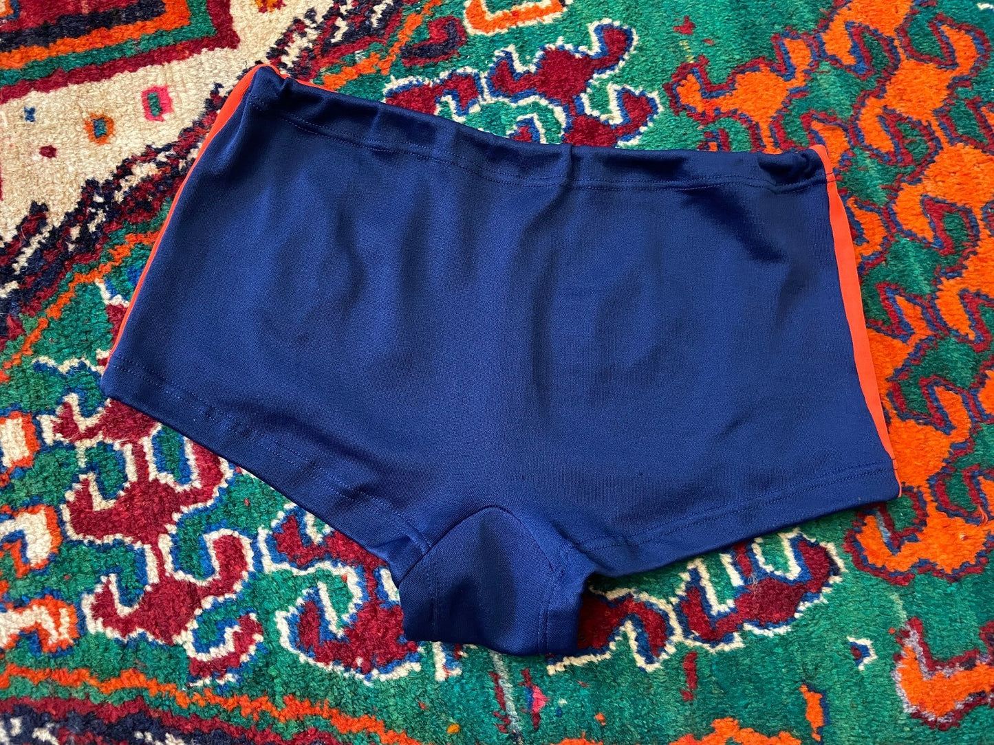 Vintage 1970s Navy & Red Swim Shorts