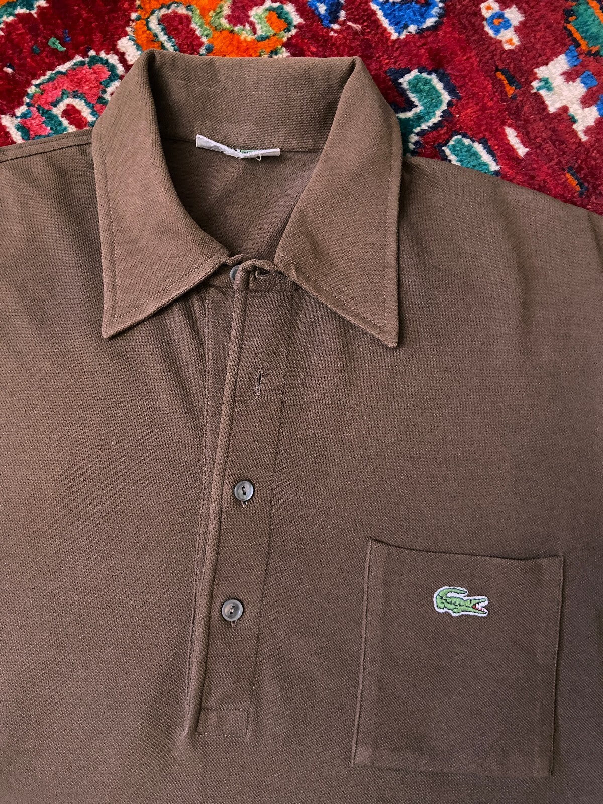 Vintage 1970s Brown Lacoste Polo Top