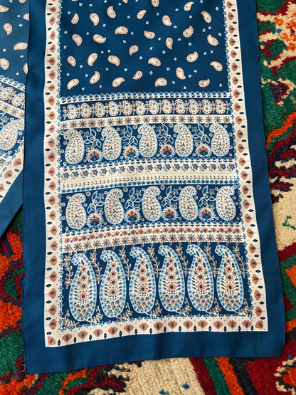 Vintage 1970s Navy Paisley St Michael Scarf