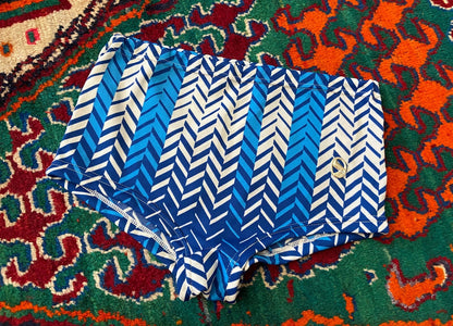 Vintage 1970s Blue & White Swim Shorts
