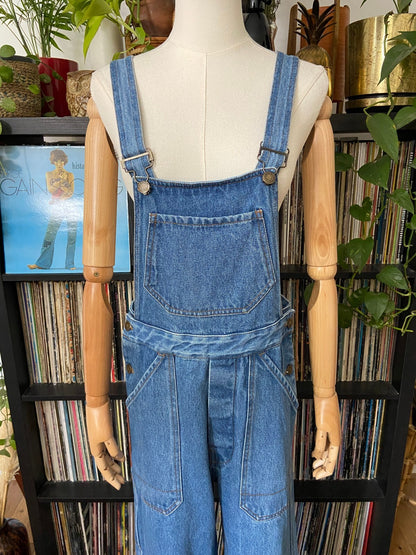 Vintage 1970s Denim Wide Leg Dungarees