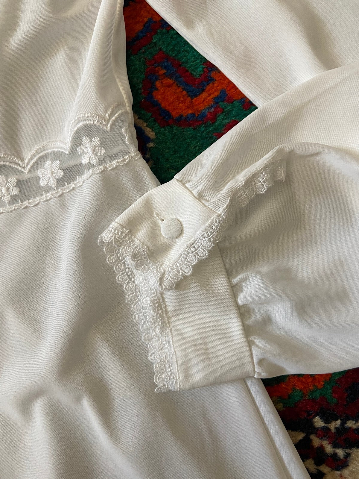Vintage 1970s Button Up Night Dress