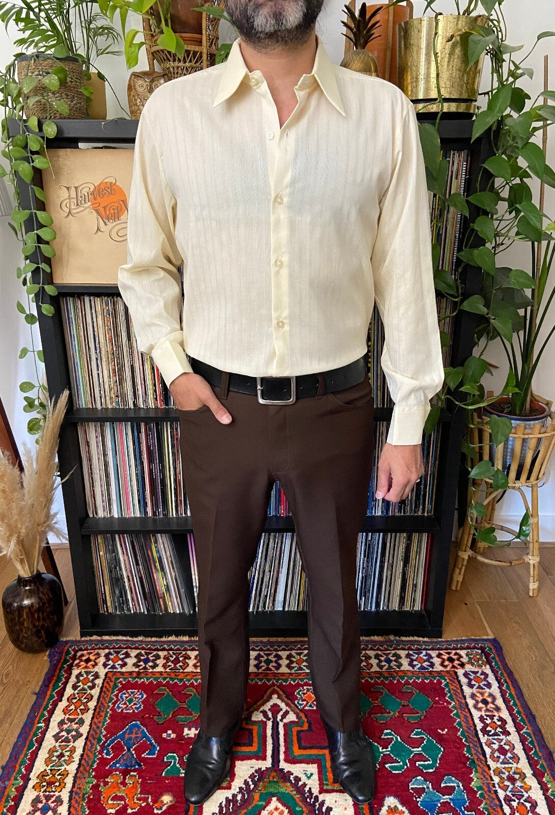 Vintage 1970s Beige Bulgarian Deadstock Shirt